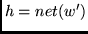 $h=net(w')$