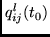 $q_{ij}^l(t_0)$