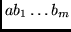 $a b_1 \ldots b_{m}$