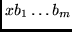 $x b_1 \ldots b_{m}$