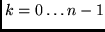 $k = 0 \ldots n-1$