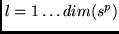 $l = 1 \ldots dim(s^p)$