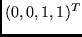 $(0, 0, 1, 1)^T$