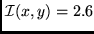 ${\cal I} (x,y) = 2.6$