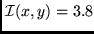 ${\cal I} (x,y) = 3.8$