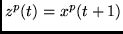 $z^p(t)=x^p(t+1)$