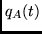 $q_A(t)$