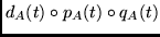 $d_A(t) \circ p_A(t) \circ q_A(t)$