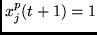 $x^p_j(t+1) = 1$
