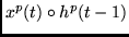 $x^p(t) \circ h^p(t-1)$