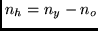 $n_h = n_y-n_o$