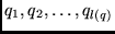 $q_1, q_2, \ldots, q_{l(q)}$