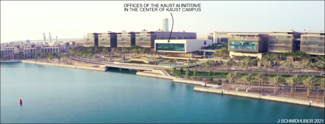 Offices of the AI Initiative in the center of KAUST Campus. Juergen Schmidhuber 2021
