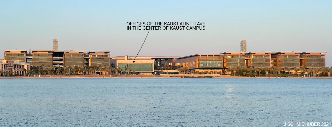 Offices of the AI Initiative in the center of KAUST Campus. Juergen Schmidhuber 2021