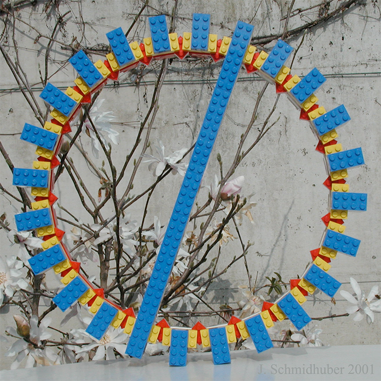 Lego Art: Stable ring from rectangular LEGO bricks (Juergen Schmidhuber, 2001)