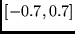 $[-0.7,0.7]$