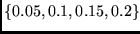 $\{0.05, 0.1, 0.15, 0.2\}$