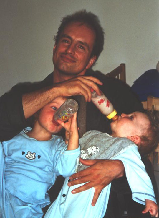 Julia and Leonie and Juergen Schmidhuber, photographed by Ulrike Krommer