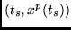 $(t_s, x^p(t_s))$