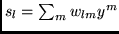 $s_l= \sum_m w_{lm} y^m$
