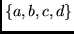 $\{a,b,c,d\}$