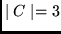 $\mid C \mid = 3$