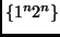 $\{1^n2^n\}$