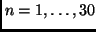 $n=1, \ldots, 30$