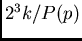 $k/P(p)$