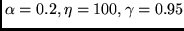 $\alpha = 0.2, \eta = 100, \gamma = 0.95$