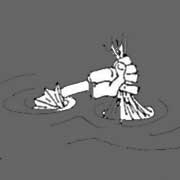 robot trying to pull 
itself out of a swamp