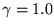 $\gamma = 1.0$