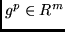 $g^p \in R^m$