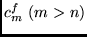 $c^f_m~(m>n)$