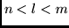 $n < l < m$