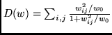 $D(w) = \sum_{i,j} \frac{w_{ij}^2/w_0}{1 + w_{ij}^2/w_0}$