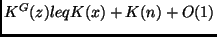 $K^G(z) leq K(x) +
K(n) + O(1)$