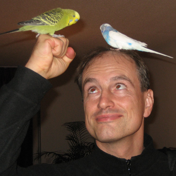 Juergen Schmidhuber and the
speaking parakeet Coco 2007
