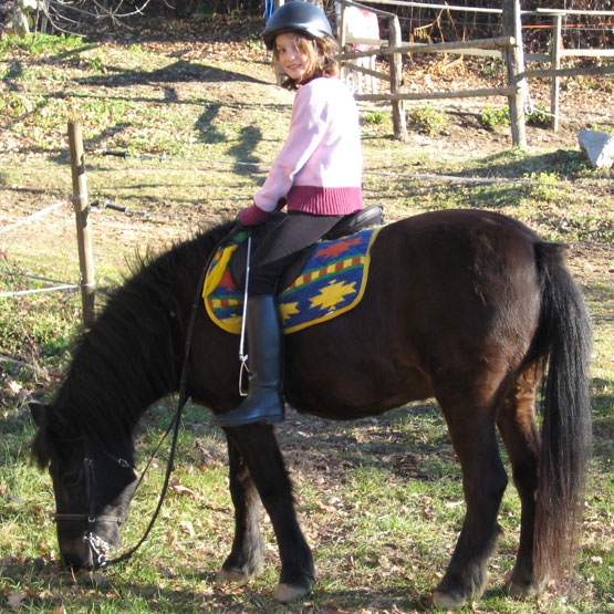 Julia on Peo the pony, 2007