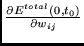 $\frac{\partial E^{total}(0,t_0) }
{\partial w_{ij}}$