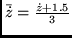 \( \bar{\dot{z}} = \frac{\dot{z} + 1.5}{3} \)
