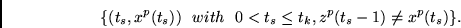 \begin{displaymath}
\{ (t_s, x^p(t_s)) ~~with~~ 0 < t_s \leq t_k, z^p(t_s - 1) \neq x^p(t_s) \}.
\end{displaymath}