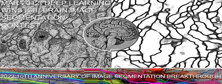 2022: 10th anniversary: in March 2012, our feedforward neural network was the first to win an image segmentation competition: the ISBI Challenge